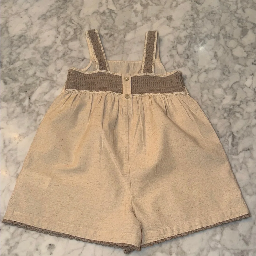 NWOT Zara Kids Beige and Brown Floral Romper 4Y - Picture 7 of 9